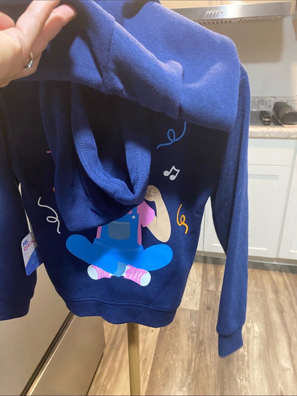 Ms Rachel Navy Hoodie with Colorful Ms. Rachel Character Graphic 4T unisex NWT - Picture 7 of 7
